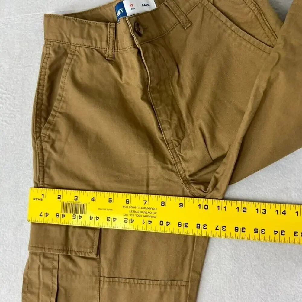 Old Navy Pants Kids Girls 12 Brown Slim Baggy Cargo Doea Deer